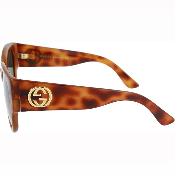 NEW GUCCI HAVANA GREEN EYEWEAR GUCCI ROUND WOMEN SUNGLASSES - Picture 4 of 5